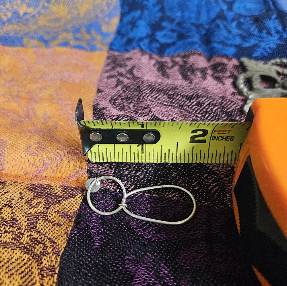 925 Sterling Silver Double Loop Dangle Earrings. … - image 2